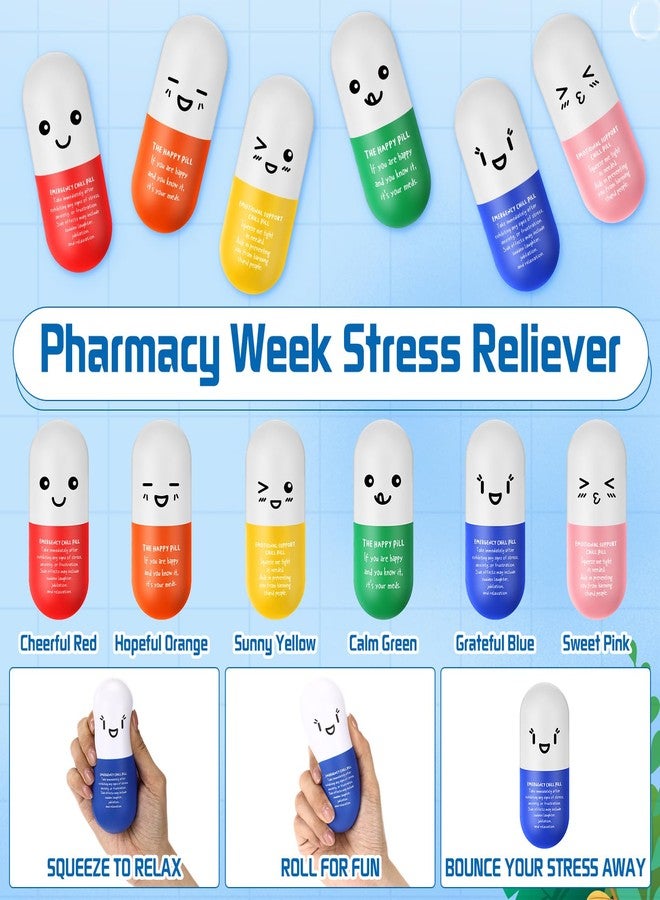Arrowbash 18 Pcs Pill Stress Ball Pharmacy Technician Gift for Pharmacist Nurses CRNA Doctor Pill Shaped Foam Inspirational Coworker Valentines Stress Ball with Cute Cartoon Emotion Face (Emergency) - Image 4